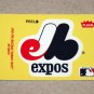 1986 FLEER BASEBALL - Montreal Expos Team Logo Yellow Sticker Card