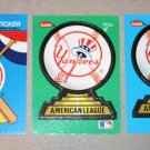 Lot of (3) FLEER BASEBALL - New York Yankees Team Logo Sticker Cards