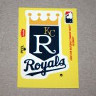1986 FLEER BASEBALL - Kansas City Royals Team Logo Yellow Sticker Card