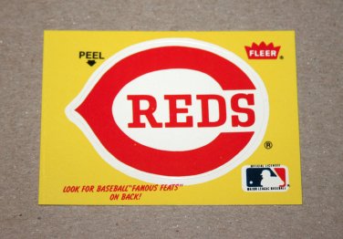 1986 FLEER BASEBALL - Cincinnati Reds Team Logo Yellow Sticker Card