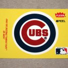 1986 FLEER BASEBALL - Chicago Cubs Team Logo Yellow Sticker Card