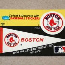 1986 FLEER BASEBALL - Boston Red Sox Team Logo & Pennant Sticker Card
