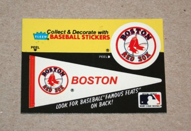 1986 FLEER BASEBALL - Boston Red Sox Team Logo & Pennant Sticker Card