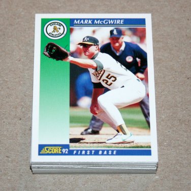 1992 SCORE BASEBALL - Oakland A's Team Set + Rookie & Traded Series