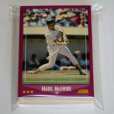 1988 SCORE BASEBALL - Oakland Athletics Team Set