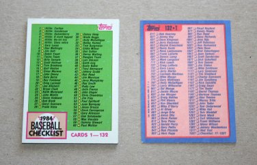 1984 TOPPS BASEBALL - Checklist Set + Traded Series