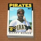 1986 TOPPS BASEBALL - Pittsburgh Pirates Team Set + Traded Series