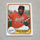 1981 FLEER BASEBALL - San Francisco Giants Team Set