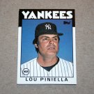 1986 TOPPS BASEBALL - New York Yankees Team Set (Traded Series Only)