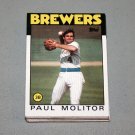 1986 TOPPS BASEBALL - Milwaukee Brewers Team Set + Traded Series