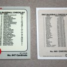 1983 FLEER BASEBALL - Checklist Set