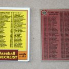 1981 TOPPS BASEBALL - Checklist Set + Traded Series