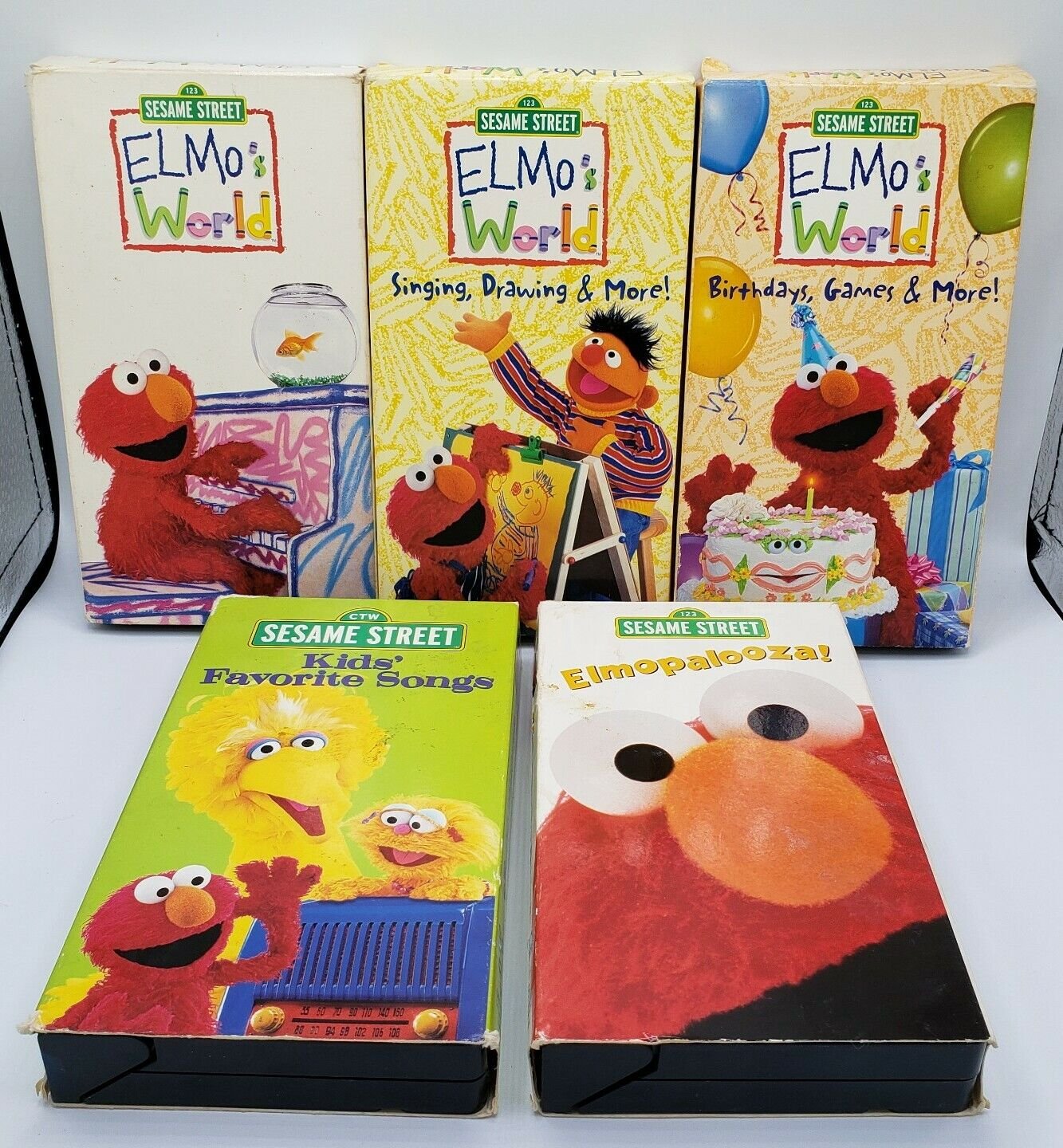 Lot of 5 Sesame Street VHS, Kids' Favorite Songs, Elmopalooza!, Elmo's ...