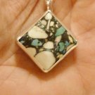 Sterling Silver Mosaic Turquoise Necklace