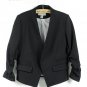 Small Women Black 3/4 Sleeve Coat Mini Blazer
