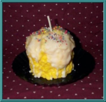 Primitive Grubby Pillar Candle Lemon Sugar Pound Cake and Vanilla