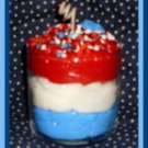 Americana Grubby Jar Candle three layered scents Cherry Crumb Pie-Vanilla Bomb-Blueberry Muffin