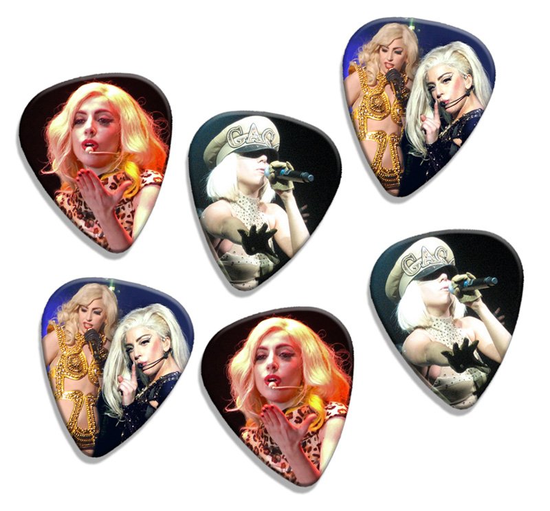 Lady Gaga 6 Loose Playable Guitar Pick Plectrum Licensed Live Performance A