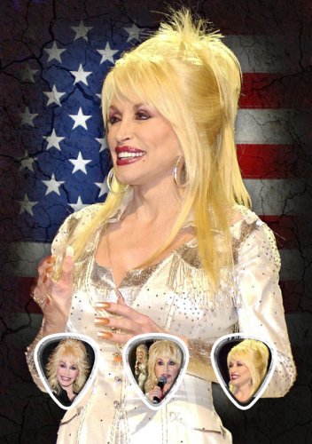 Dolly Parton Framed & Matted Licensed Live Performance Guitar Picks Set Display
