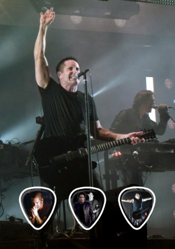 Nine Inch Nails Trent Reznor Framed & Matted Licensed Live Performance Guitar Picks Set Display