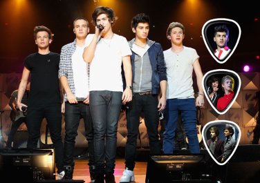 One Direction Framed & Matted Licensed Live Performance Guitar Picks Set Display