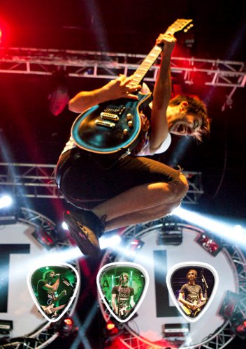 All Time Low Alex Gaskarth Licensed Live Performance Guitar Picks Set Display