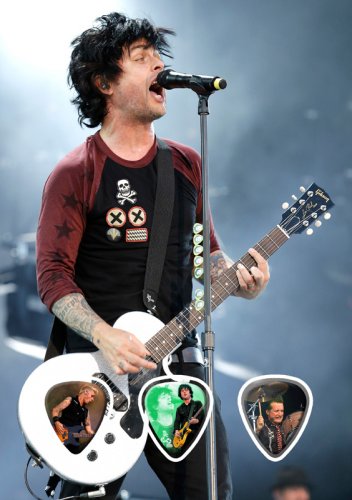 Green Day Licensed Live Performance Guitar Picks Set Display