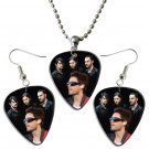 30 Seconds to Mars Jared Leto Guitar Pick Plectrum Playable Earrings & Necklace Set Licensed Live Pe