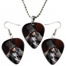 Alice Cooper Guitar Pick Plectrum Playable Earrings & Necklace Set Licensed Live Performance A