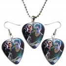 Avenged Sevenfold Guitar Pick Plectrum Playable Earrings & Necklace Set Licensed Live Performance B