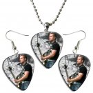 Avenged Sevenfold Guitar Pick Plectrum Playable Earrings & Necklace Set Licensed Live Performance C