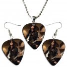 Black Veil Brides Andy Biersack Guitar Pick Plectrum Playable Earrings & Necklace Set Licensed Live 