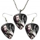 Black Veil Brides Andy Biersack Guitar Pick Plectrum Playable Earrings & Necklace Set Licensed Live 