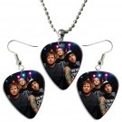 Blink 182 Guitar Pick Plectrum Playable Earrings & Necklace Set Licensed Live Performance B