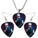Blondie Guitar Pick Plectrum Playable Earrings & Necklace Set Licensed Live Performance C