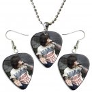 Bring Me the Horizon Guitar Pick Plectrum Playable Earrings & Necklace Set Licensed Live Performance