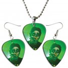 Bring Me the Horizon Guitar Pick Plectrum Playable Earrings & Necklace Set Licensed Live Performance