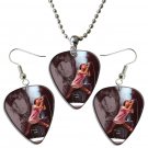 Bring Me the Horizon Guitar Pick Plectrum Playable Earrings & Necklace Set Licensed Live Performance