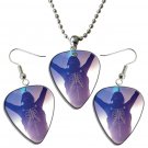 Bring Me the Horizon Guitar Pick Plectrum Playable Earrings & Necklace Set Licensed Live Performance