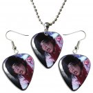 Bring Me the Horizon Guitar Pick Plectrum Playable Earrings & Necklace Set Licensed Live Performance