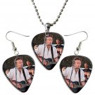 Bruce Springsteen Guitar Pick Plectrum Playable Earrings & Necklace Set Licensed Live Performance A