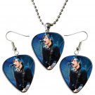 Fall Out Boy Guitar Pick Plectrum Playable Earrings & Necklace Set Licensed Live Performance C