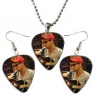 Fun Guitar Pick Plectrum Playable Earrings & Necklace Set Licensed Live Performance C