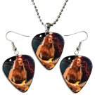 Haim Guitar Pick Plectrum Playable Earrings & Necklace Set Licensed Live Performance A