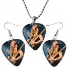 Haim Guitar Pick Plectrum Playable Earrings & Necklace Set Licensed Live Performance C