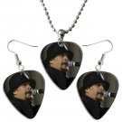 Kid Rock Guitar Pick Plectrum Playable Earrings & Necklace Set Licensed Live Performance A