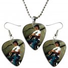 Kid Rock Guitar Pick Plectrum Playable Earrings & Necklace Set Licensed Live Performance C
