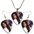Lana Del Rey Guitar Pick Plectrum Playable Earrings & Necklace Set Licensed Live Performance B