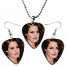 Lana Del Rey Guitar Pick Plectrum Playable Earrings & Necklace Set Licensed Live Performance C