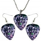 Mindless Self Indulgence Guitar Pick Plectrum Playable Earrings & Necklace Set Licensed Live Perform